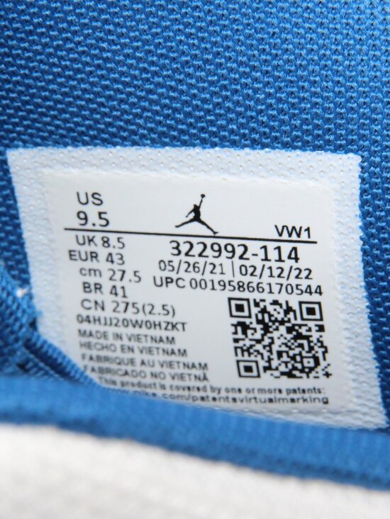 Men\'s Air Jordan 6 Rings White Dark Marina Blue 322992-114 Shoes Size 9.5 main image 5